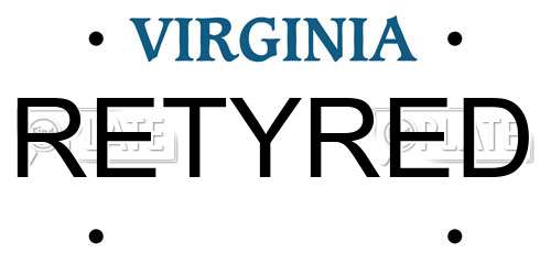RETYRED Virginia License Plate