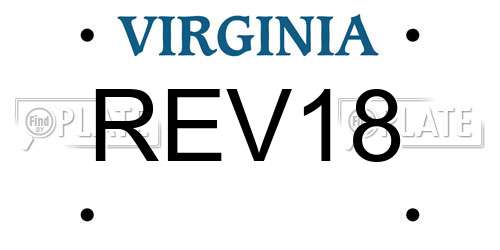 REV18 Virginia License Plate