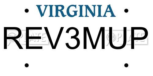 REV3MUP Virginia License Plate