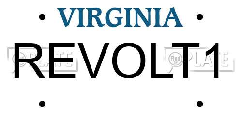REVOLT1 Virginia License Plate