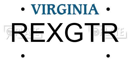 REXGTR Virginia License Plate