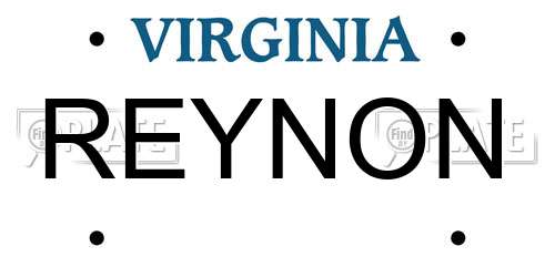 REYNON Virginia License Plate