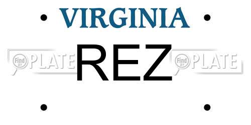 REZ Virginia License Plate