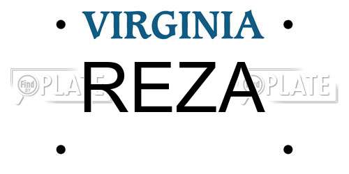 REZA Virginia License Plate