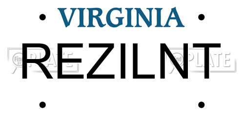 REZILNT Virginia License Plate