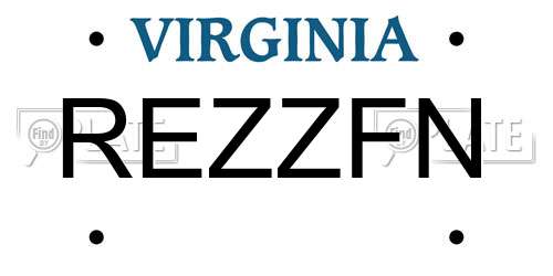 REZZFN Virginia License Plate