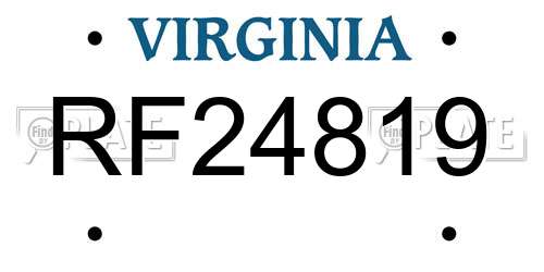 RF24819 Virginia License Plate