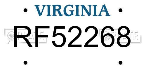 RF52268 Virginia License Plate