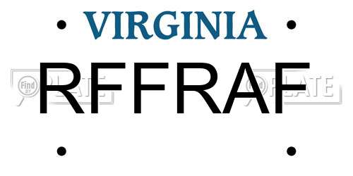 RFFRAF Virginia License Plate