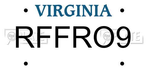 RFFRO9 Virginia License Plate