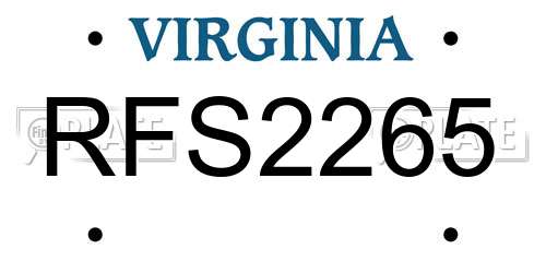 RFS2265 Virginia License Plate
