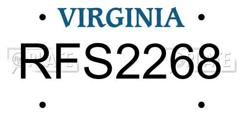 RFS2268 Virginia License Plate