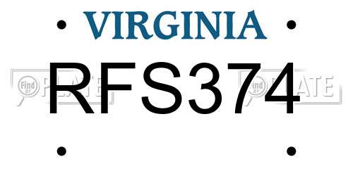 RFS374 Virginia License Plate