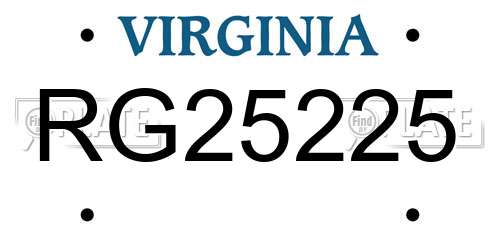 RG25225 Virginia License Plate