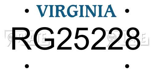 RG25228 Virginia License Plate