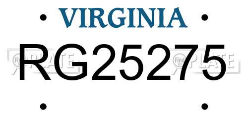 RG25275 Virginia License Plate