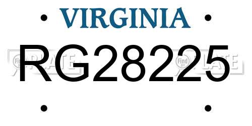 RG28225 Virginia License Plate