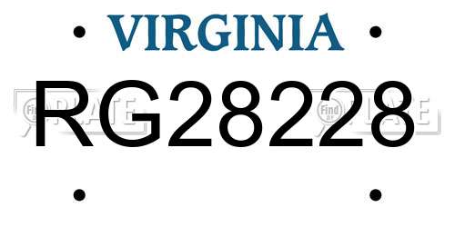 RG28228 Virginia License Plate