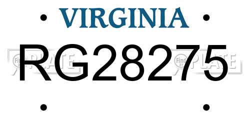 RG28275 Virginia License Plate