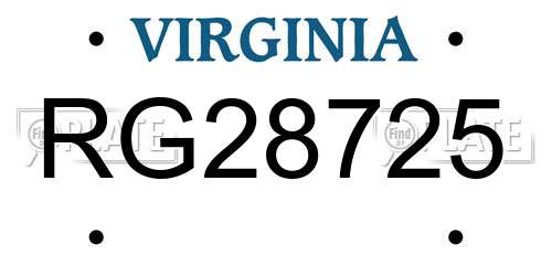RG28725 Virginia License Plate