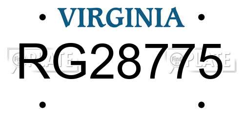 RG28775 Virginia License Plate