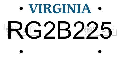 RG2B225 Virginia License Plate