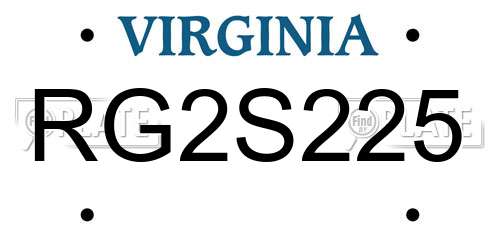 RG2S225 Virginia License Plate
