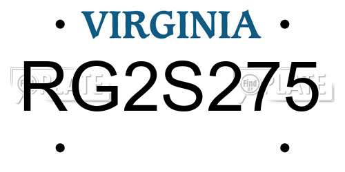 RG2S275 Virginia License Plate
