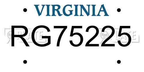 RG75225 Virginia License Plate