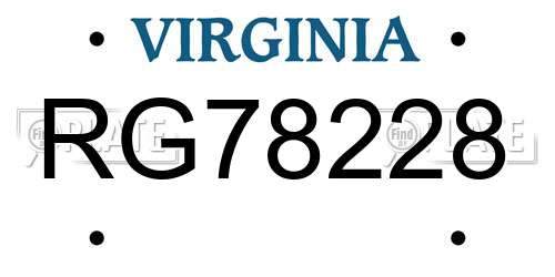 RG78228 Virginia License Plate