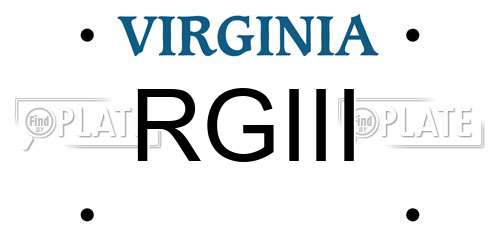 RGIII Virginia License Plate