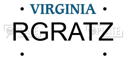 RGRATZ Virginia License Plate