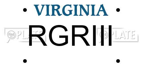 RGRIII Virginia License Plate