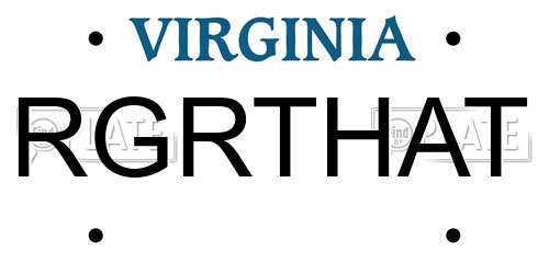 RGRTHAT Virginia License Plate