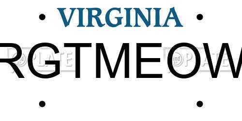 RGTMEOW Virginia License Plate