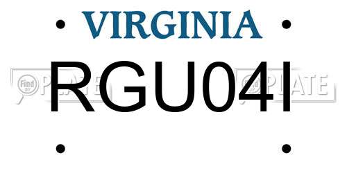 RGU04I Virginia License Plate