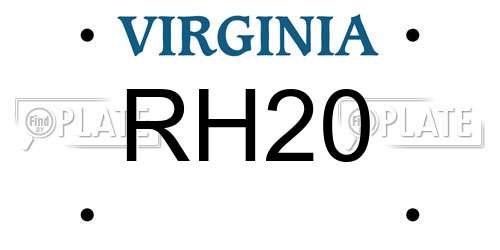 RH20 Virginia License Plate