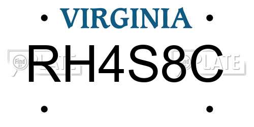 RH4S8C Virginia License Plate