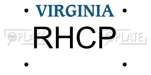 RHCP Virginia License Plate