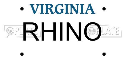 RHINO Virginia License Plate