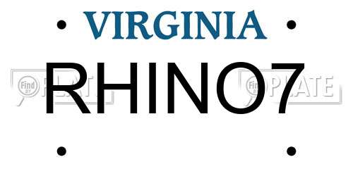 RHINO7 Virginia License Plate