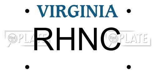 RHNC Virginia License Plate