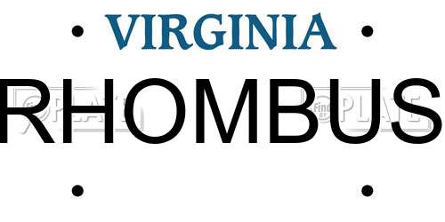 RHOMBUS Virginia License Plate