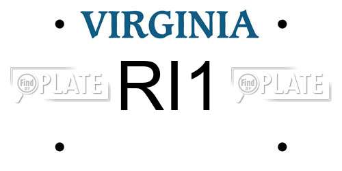 RI1 Virginia License Plate