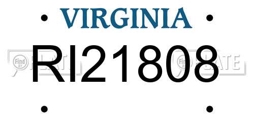 RI21808 Virginia License Plate