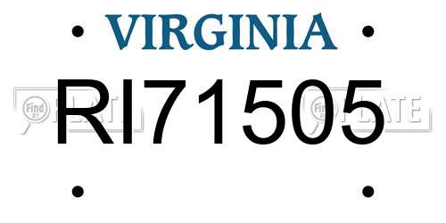 RI71505 Virginia License Plate