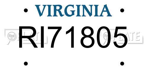 RI71805 Virginia License Plate