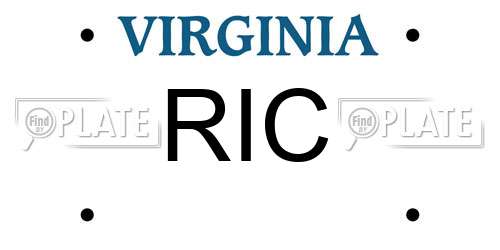 RIC Virginia License Plate