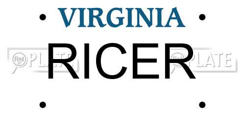 RICER Virginia License Plate