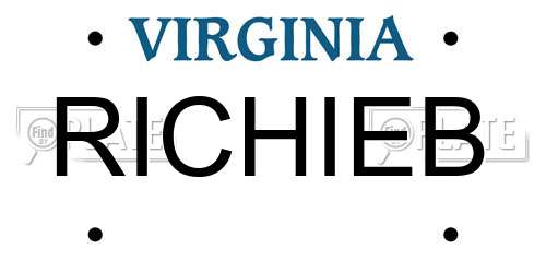 RICHIEB Virginia License Plate